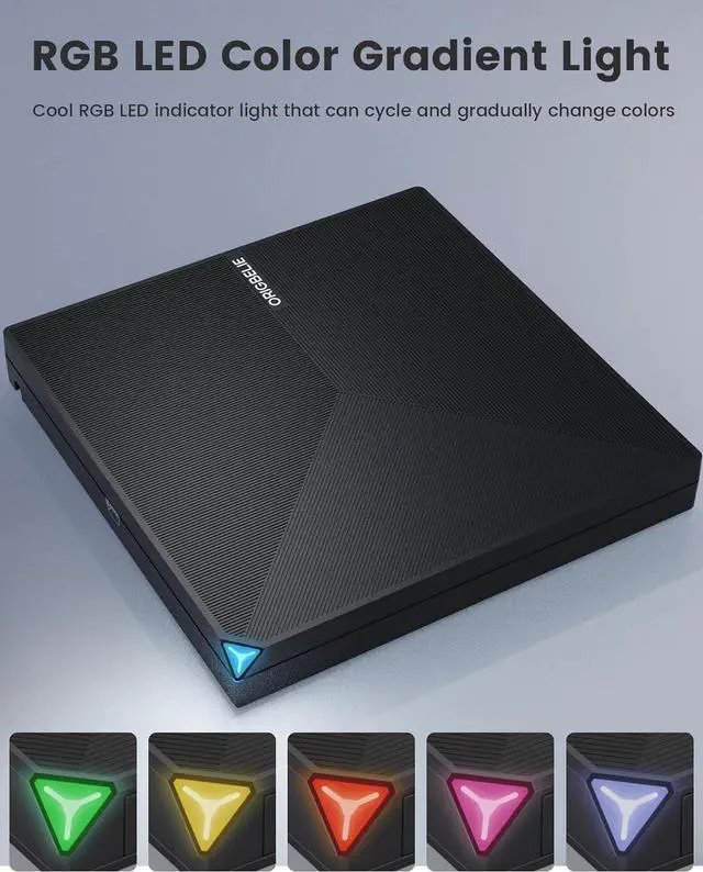 Alt view image 5 of 7 - External CD DVD +/-RW Drive USB 3.0 USB C Portable CD/DVD Player Burner Reader Writer Optical CD ROM Disk Drive for Laptop Desktop PC Mac MacBook Pro/Air Windows Linux OS with Carrying Case