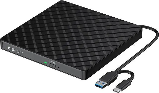 Main image of External CD/DVD Drive for Laptop, USB 3.0 CD DVD +/-RW Drive Burner DVD Player, External CD ROM Reader Writer Optical Drive Compatible with Laptop PC Mac MacBook Windows 11/10/8.1/7 Linux