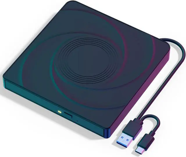 Main image of External CD/DVD Drive for Laptop,PC,Mac.Portable DVD Write CD Burner RW ROM Optical Drive Player Reader Disk Disc for USB 3.0 Type C,with 2 USB Ports and 2 TF/SD Card Slots,Windows,Linux OS