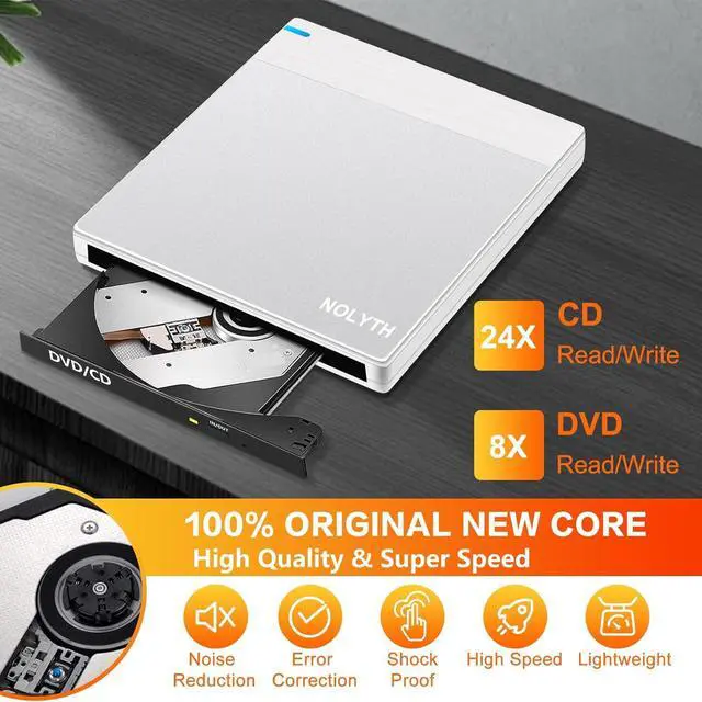 Alt view image 4 of 7 - External CD/DVD Drive for Laptop, DVD Player for Laptop with Carrying Case, 8 in 1 USB 3.0 Ultra-Slim Portable, CD Burner External Optical Compatible with Laptop Desktop Mac,Windows 11/10/8/7