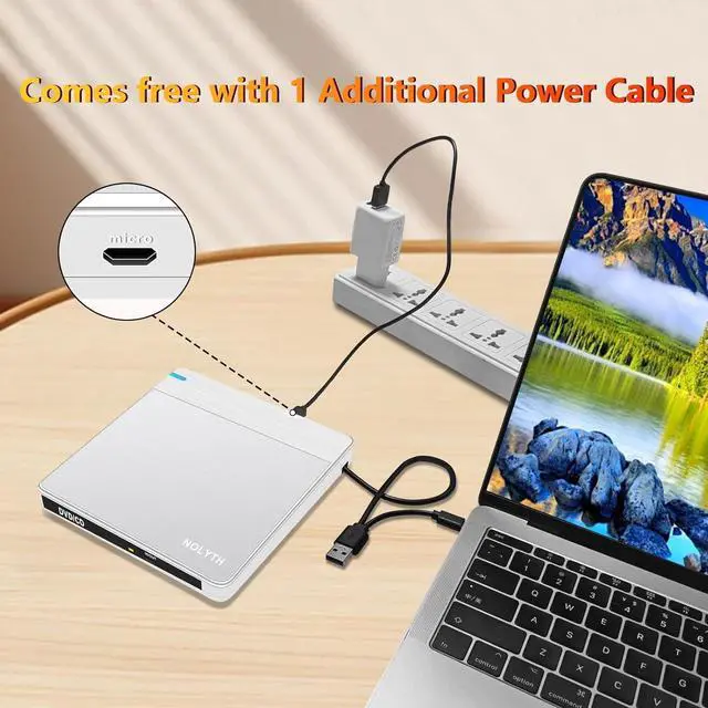 Alt view image 7 of 7 - External CD/DVD Drive for Laptop, DVD Player for Laptop with Carrying Case, 8 in 1 USB 3.0 Ultra-Slim Portable, CD Burner External Optical Compatible with Laptop Desktop Mac,Windows 11/10/8/7