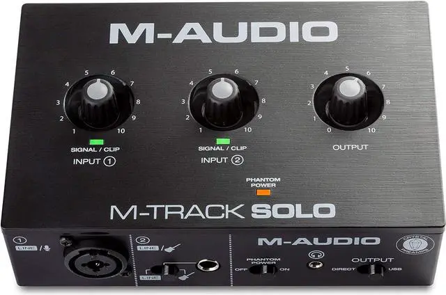 Main image of M-Audio M-Track Solo  USB Audio Interface for Recording, Streaming and Podcasting with XLR, Line and DI Inputs, Plus a Software Suite Included