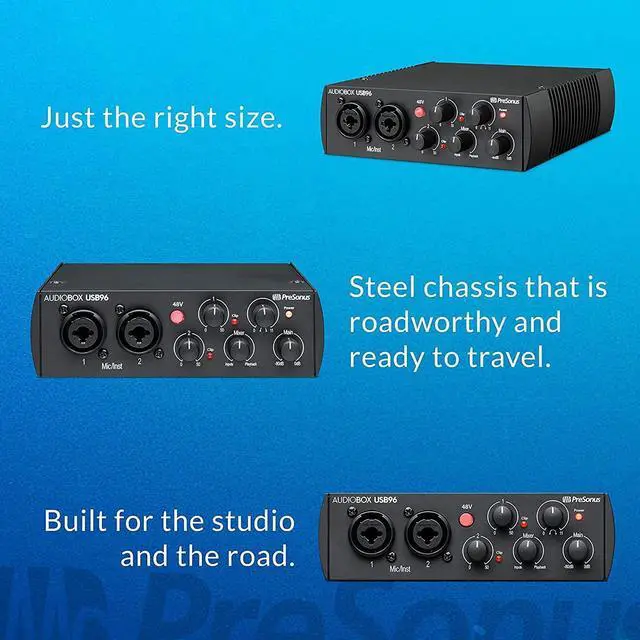 Alt view image 3 of 7 - PreSonus AudioBox 96 25th Anniversary USB Audio Interface with Studio One Artist DAW Recording Software