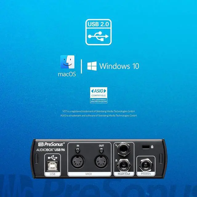 Alt view image 5 of 7 - PreSonus AudioBox 96 25th Anniversary USB Audio Interface with Studio One Artist DAW Recording Software