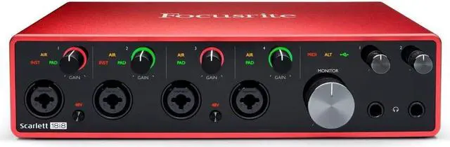 Alt view image 3 of 6 - Focusrite Scarlett 18i8 3rd Gen USB Audio Interface for Recording, Producing and Engineering  High-Fidelity, Studio Quality Recording, with Transparent Playback