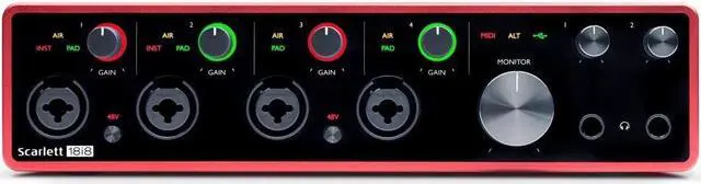 Alt view image 4 of 6 - Focusrite Scarlett 18i8 3rd Gen USB Audio Interface for Recording, Producing and Engineering  High-Fidelity, Studio Quality Recording, with Transparent Playback