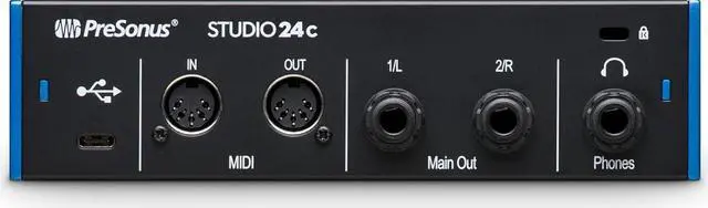 Alt view image 3 of 7 - PreSonus Studio 24c 2x2, 192 kHz, USB Audio Interface with Studio One Artist and Ableton Live Lite DAW Recording Software