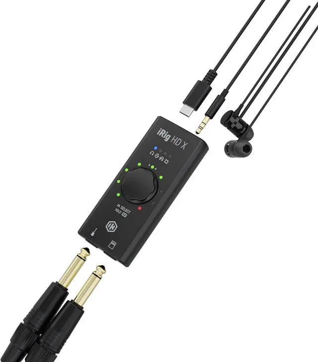 Alt view image 2 of 7 - IK Multimedia iRig HD X Guitar Audio Interface - 96 kHz Music Recording, 24-bit, For iPhone, iPad, Mac, iOS, And PC With Lightning Cable, USB-C, Guitar Accessories, Recording Studio Equipment