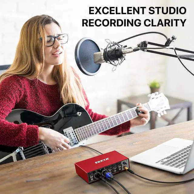 Alt view image 6 of 7 - USB Audio Interface for Mac and PC Podcasting Streaming, Audio Interface for Guitar Professional Computer Recording Music, Vocalist, Podcaster or Producer