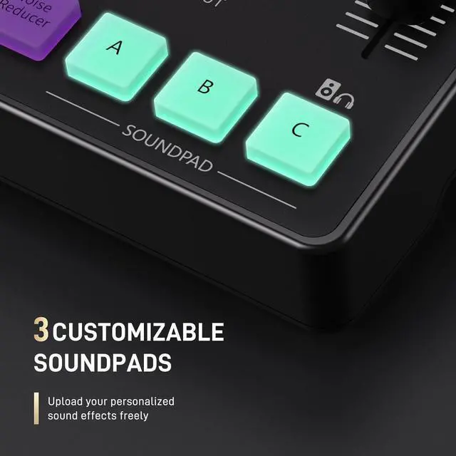 Alt view image 7 of 7 - MAONO Streaming Audio Mixer, Audio Interface with Pro-preamp, Bluetooth, Built-in Battery, 48V Phantom Power for Live Streaming, Podcasting, Gaming MaonoCaster AMC2 NEO (MATTE BLACK)