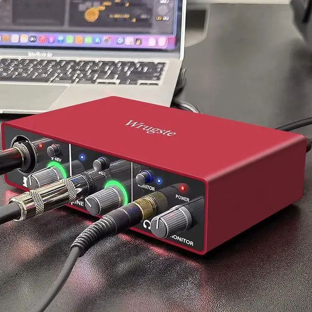 Alt view image 4 of 6 - USB Audio Interface Solo(24Bit/192kHz)+48V Phantom Power for Computer Recording Podcasting and Streaming Plug and Play Noise-Free Wrugste XLR Audio Interface for PC No Software Included