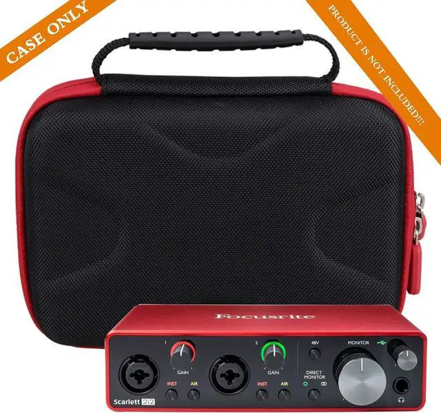 Alt view image 5 of 7 - Aproca Hard Travel Storage Protective Case, for Focusrite Scarlett 2i2 (3rd Gen) USB Audio Interface