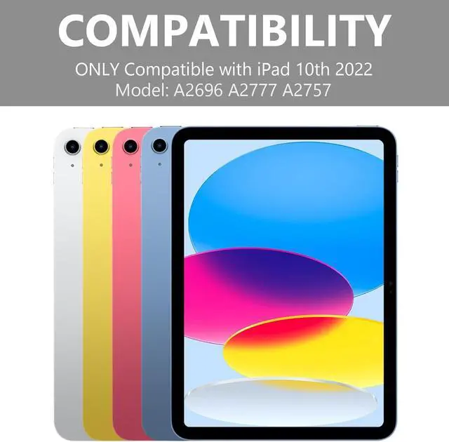 Alt view image 2 of 7 - COO Keyboard Case for iPad 10th Generation (2022), Wireless Detachable Keyboard with Premium Protective Cover with Pencil Holder for Apple iPad 2022 10.9 Inch