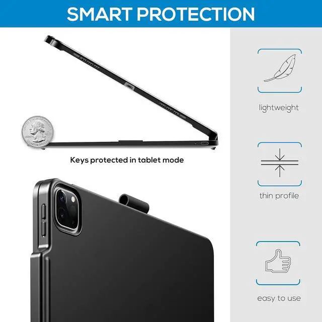 Alt view image 5 of 7 - Keyboard Case for iPad Pro 13-inch (M4, 2024) & iPad Air 13-inch (M2), Trackpad, 360° Rotatable, Wireless Keyboard, 11-Colors Backlit for iPad Pro 12.9 (6th/5th/4th/3rd Gen), Space Black