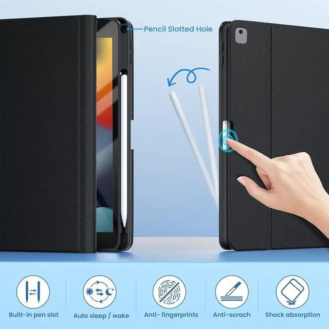 Alt view image 7 of 7 - iPad 9th/8th/7th Generation Keyboard Case 10.2 inch 2021/2020/2019, iPad Pro 10.5-inch Case with Keyboard,iPad Air 3 2019, 7 Color Backlit Removable Bluetooth Wireless Folio Case(Black)