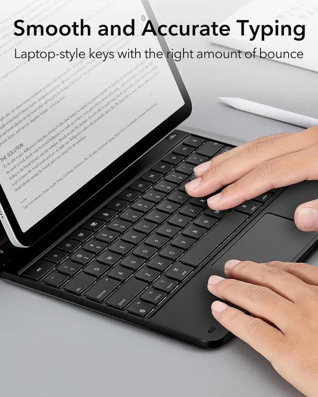 Alt view image 5 of 7 - ESR iPad Air 13 Inch Case Keyboard(M2, 2024), Easy-Set Floating Cantilever Stand for iPad Pro 12.9 inch (3/4/5/6th Gen), Precision Multi-Touch Trackpad, Multi-Color Backlit Keys, Magic Keyboard, Black