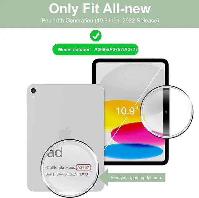 Alt view image 2 of 7 - Keyboard Case for iPad 10th Generation 10.9 inch, Stand Folio Detachable Wireless Bluetooth Rechargeable Keyboard Soft TPU Back Case with Pencil Holder for New iPad 10th Gen 2022, Light Green