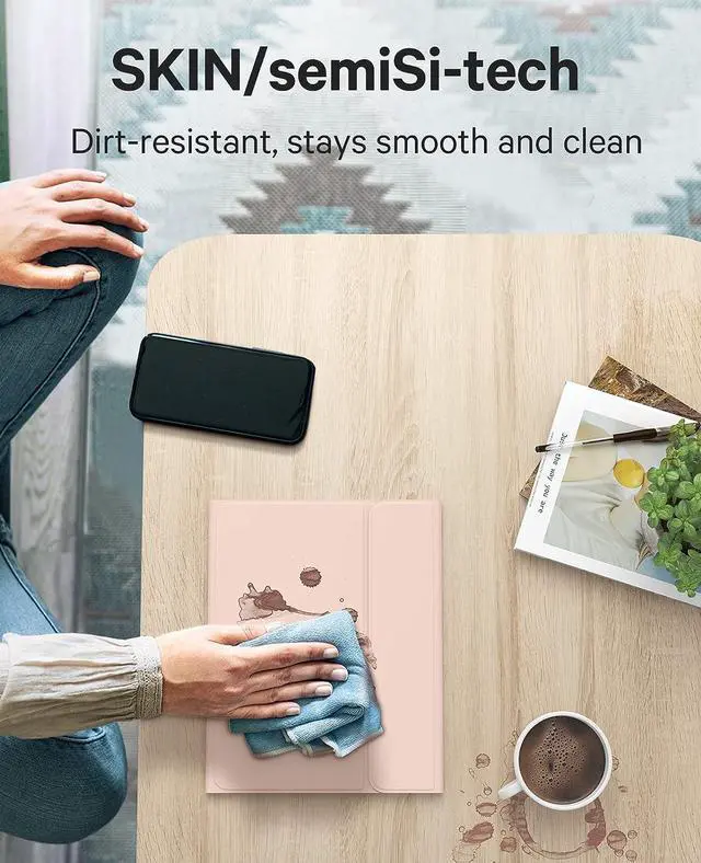 Alt view image 5 of 7 - iPad Pro 11 inch Case with Keyboard, Stain Resistant Cover, 7-Color Backlit, Smart Touchpad, 2 Device Connection, for iPad Pro 11 (4th/3rd/2nd/1st Gen), Pink Blush