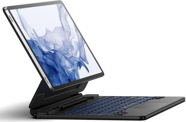 Main image of for Samsung Galaxy Tab S9+ Plus/S9 FE+ Plus/S8+ Plus/S7+ Plus/S7 FE Case with Keyboard 12.4" Floating Cantilever Magnetic Stand Multi-Touch Trackpad Backlit S Pen Holder US Version - Black