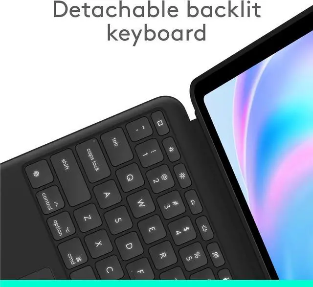 Alt view image 3 of 7 - Combo Touch iPad Air 13-inch (M2)(2024) Keyboard Case - Detachable backlit keyboard with kickstand, comfortable typing, multi-use mode - Midnight Black