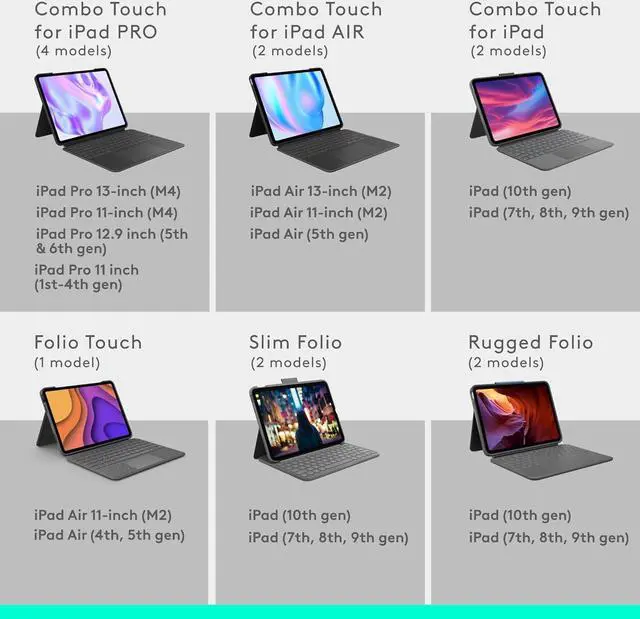 Alt view image 6 of 7 - Combo Touch iPad Air 11-inch (M2) (2024), iPad Air (4th & 5th gen - 2020, 2022) Keyboard Case - Detachable backlit keyboard with kickstand - Midnight Black