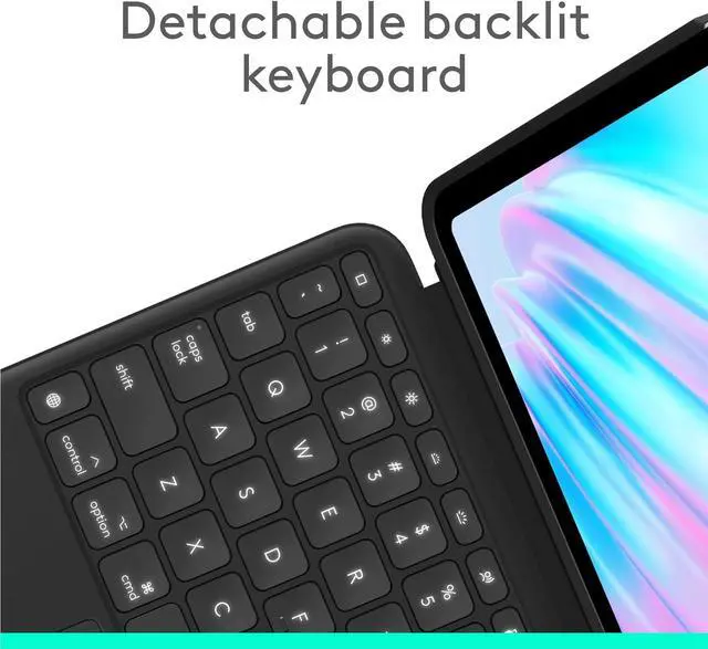 Alt view image 3 of 7 - Combo Touch iPad Air 11-inch (M2) (2024), iPad Air (4th & 5th gen - 2020, 2022) Keyboard Case - Detachable backlit keyboard with kickstand - Midnight Black