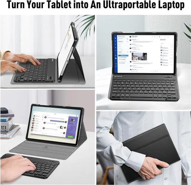 Alt view image 7 of 7 - Keyboard Case for Samsung Galaxy Tab A9 Plus/A9+ 5G 11 Inch 2023 Model (SM-X210/X216/X218), Slim Lightweight Stand Cover with Magnetically Detachable Wireless Bluetooth Keyboard, Black