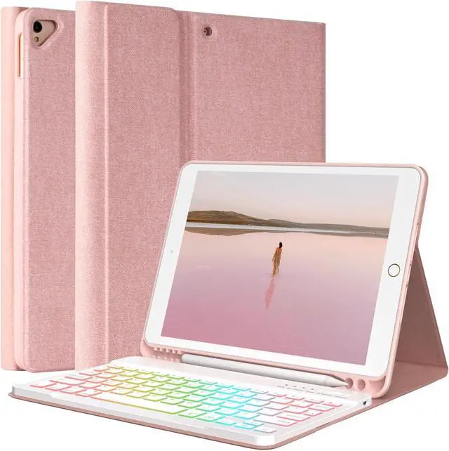 Main image of For iPad 9th Generation Keyboard Case 10.2"2021/(8th Gen) 2020/(7th Gen)2019,7 Colors Backlit Keyboard Case for iPad 10.2" /iPad Air 3 10.5"(3rd Gen)/iPad Pro 10.5" with Pencil Holder(Champagne)