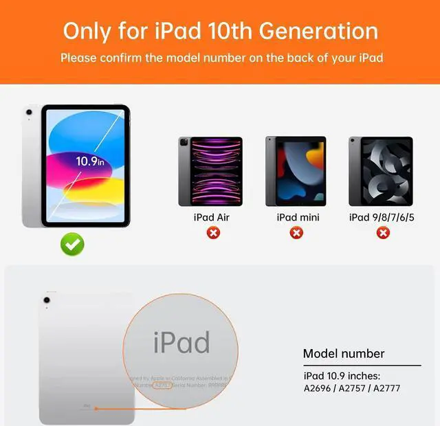 Alt view image 2 of 7 - Case with Keyboard Compatible for iPad 10th Generation: Bluetooth Wireless Detachable Magnetic Stand Rechargeable Keyboard with Folio Slim Compact Removable Cover with Trackpad, White Backlit/Grey