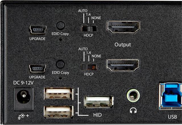 Alt view image 7 of 7 - 2 Port Dual Monitor HDMI KVM Switch - 4K 60Hz Ultra HD HDR - Desktop 4K HDMI 2.0 KVM Switch with 2 Port USB 3.0 Hub (5Gbps) & 4x USB 2.0 HID, Audio - Hotkey Switching - TAA (SV231DHU34K6)