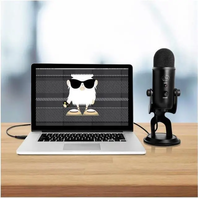 Alt view image 6 of 7 - Blue Microphones Yeti Blackout USB Microphone Bundle with Desktop Boom Arm Microphone Stand, Closed-Back Studio Monitor Headphones and Pop Filter (4 Items)