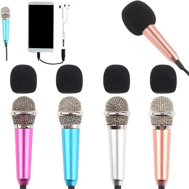 Main image of 4Pcs Mini Microphone with Omnidirectional Stereo Mic for Voice Recording, Portable Microphone Chatting and Singing Compatible with Smartphone