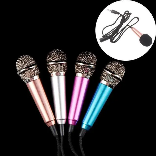 Alt view image 5 of 7 - 4Pcs Mini Microphone with Omnidirectional Stereo Mic for Voice Recording, Portable Microphone Chatting and Singing Compatible with Smartphone