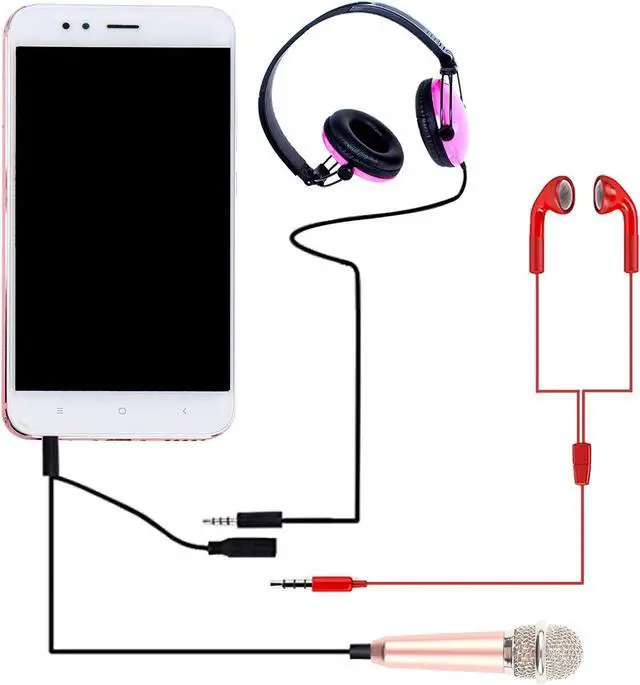 Alt view image 7 of 7 - 4Pcs Mini Microphone with Omnidirectional Stereo Mic for Voice Recording, Portable Microphone Chatting and Singing Compatible with Smartphone