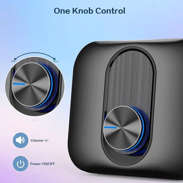 Alt view image 4 of 6 - 2.1 Computer Speakers for Desktop with Subwoofer, PC Speakers Laptop/Tablet/Monitor,5W+3Wx2 Stereo Desktop Speaker with Enhanced Bass,USB Powered Speaker with AUX-in -N197