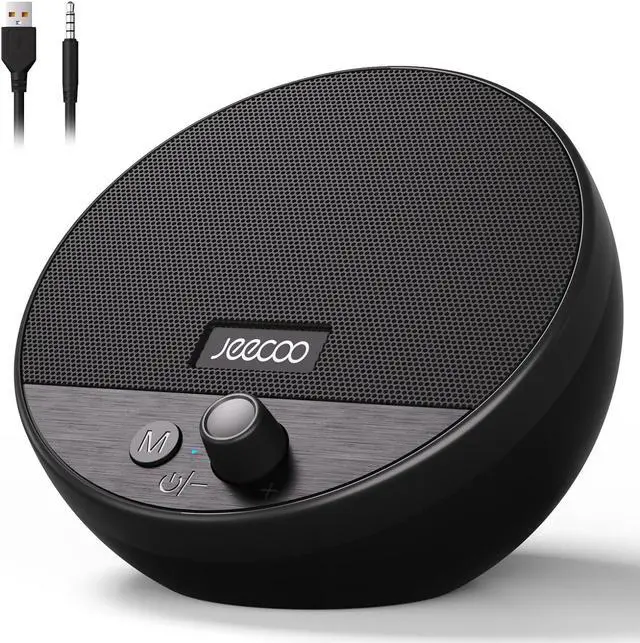 Main image of Jeecoo A10 USB Plug-N-Play Laptop Speakers Bluetooth Computer Speakers with Small & Portable, Easy-Access Volume Knob, Small Speaker with 3.5mm AUX for PC Desktop Monitor Mobile Devices(Single)