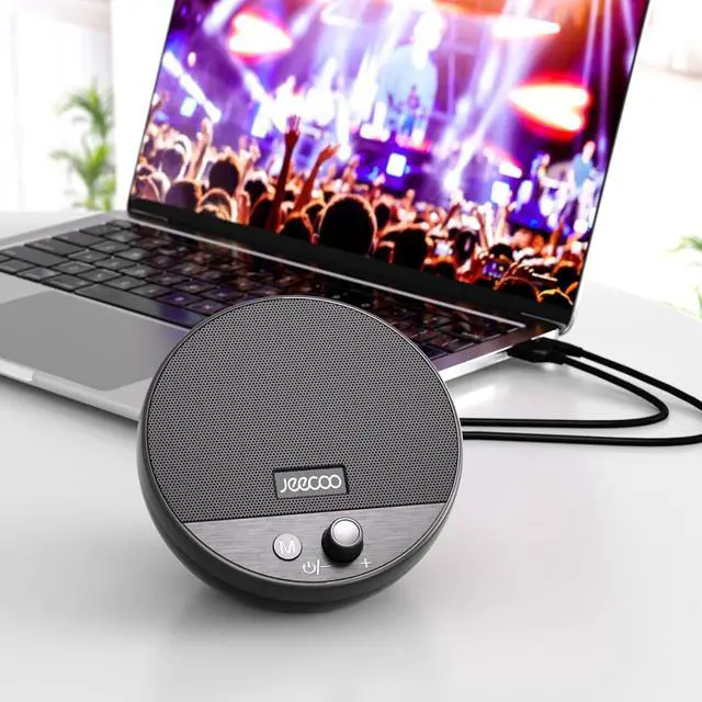 Alt view image 6 of 6 - Jeecoo A10 USB Plug-N-Play Laptop Speakers Bluetooth Computer Speakers with Small & Portable, Easy-Access Volume Knob, Small Speaker with 3.5mm AUX for PC Desktop Monitor Mobile Devices(Single)