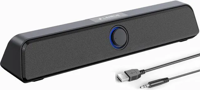 Main image of Computer Speaker, 10W PC Speaker for Desktop/Laptop,Sound bar Desktop Speaker with Clear Sound,USB Powered and 3.5 AUX-in,Plug-N-Play (Black)