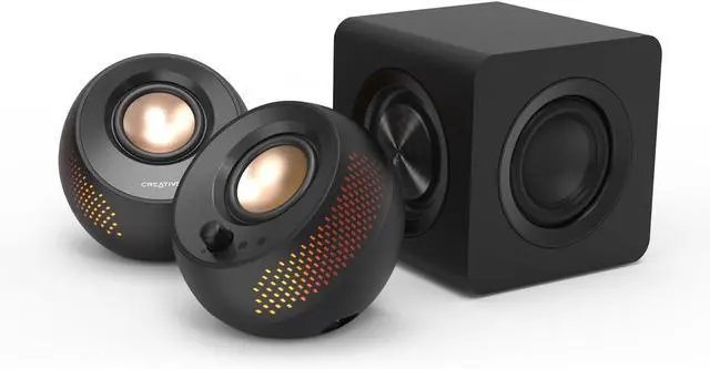 Main image of Creative Pebble X Plus 2.1 USB-C Computer Speakers with Subwoofer and Customizable RGB Lighting, Bluetooth 5.3, USB Audio, Up to 15W RMS Power for PC and Mac