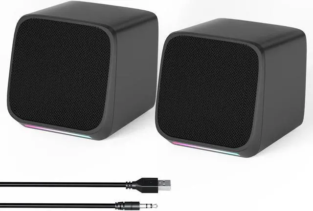Main image of Computer Speakers,Computer Speakers for Desktop PC,Desktop Speakers,Small Computer Speakers USB Powered 3.5mm Aux Speaker for PC,Laptop,Tablet,Phone