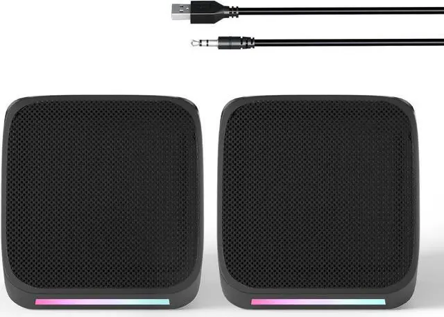 Alt view image 7 of 7 - Computer Speakers,Computer Speakers for Desktop PC,Desktop Speakers,Small Computer Speakers USB Powered 3.5mm Aux Speaker for PC,Laptop,Tablet,Phone