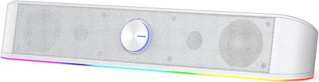 Main image of GS560 RGB Desktop Soundbar, 2.0 Channel Computer Speaker with Dynamic Lighting Bar Audio-Light Sync/Display, Touch-Control Backlit with Volume Knob, USB Powered w/ 3.5mm Cable, White