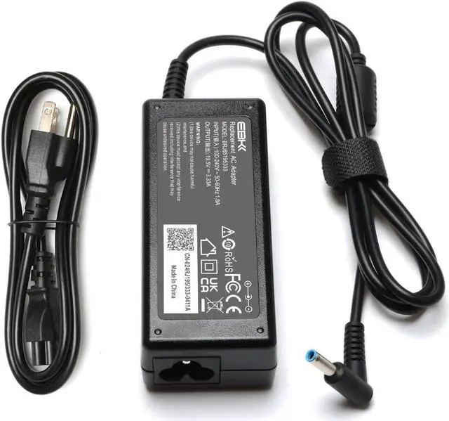 Alt view image 4 of 4 - 65W Laptop Charger for HP EliteBook Charger 840 850 845 830 820 G9 G8 G7 G6 G5 G4 G3 / ProBook 450 430 440 446 455 470 640 650 745 735 725 755 Power Cord
