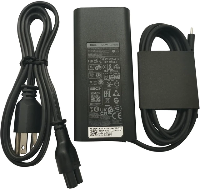 Main image of For Dell Laptop Charger 65W USB-C,AC Adapter with Power Cord Cable,LA65NM190, HA65NM190, DA65NM190, HKA65NM200, Black