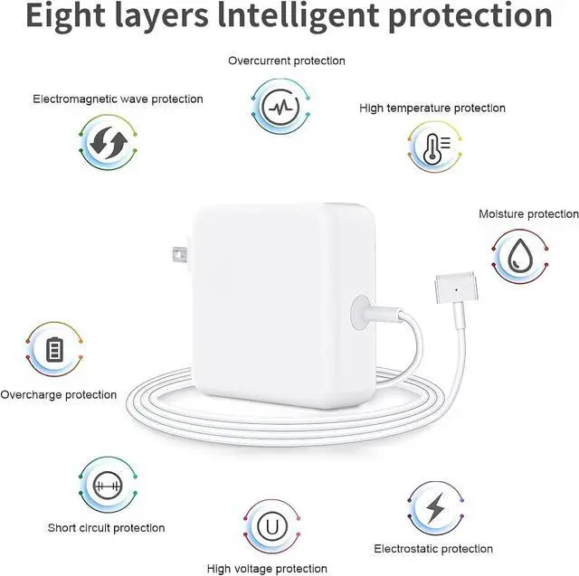 Alt view image 3 of 5 - Mac Book Pro Charger 60W Power Adapter T-Type Magnetic Connector Charger Compatible with Mac Book Pro Retina 13 Inch and Mac Book Air (Later 2012)