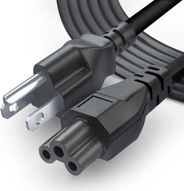 Main image of 3 Prong AC Laptop Power Cord 5Ft Universal Power Cable | 125V | for  HP LG    Toshiba Sony Laptops/Notebooks Monitors Printers Scanners NEMA 5-15P to C5 Power Cable