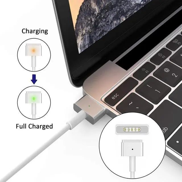 Alt view image 4 of 5 - Mac Book Pro Charger 60W Power Adapter T-Type Magnetic Connector Charger Compatible with Mac Book Pro Retina 13 Inch and Mac Book Air (Later 2012)