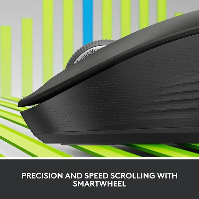 Alt view image 2 of 7 - Logi tech Signature M550 L Full Size Wireless Mouse - for Large Sized Hands, 2-Year Battery, Silent Clicks, Bluetooth, Multi-Device Compatibility - Black