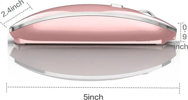 Alt view image 2 of 7 - Wireless Mouse for MacBook Pro MacBook Air Mac iMac Desktop Computer Chromebook Win7/8/10 PC HP Dell Laptop (Rose Gold)