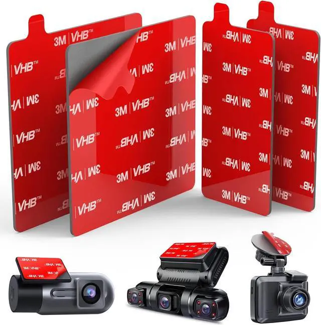 Main image of 4Pcs Adhesive Sticky Pads for Dash Cam, 3M VHB Square Heat Resistant Double-sided Sticker Replacement Fit for Windshield Dashcam Mount, 2.83" Car Windscreen Window Glass Mounting Tape Glue Strip